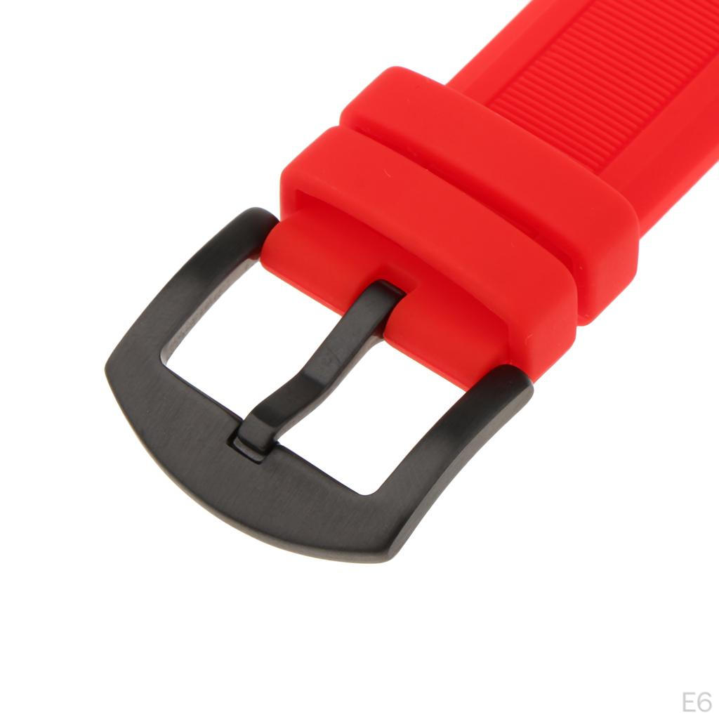 Red Silicone Rubber Bracelet Watch Band Replacing Accessories