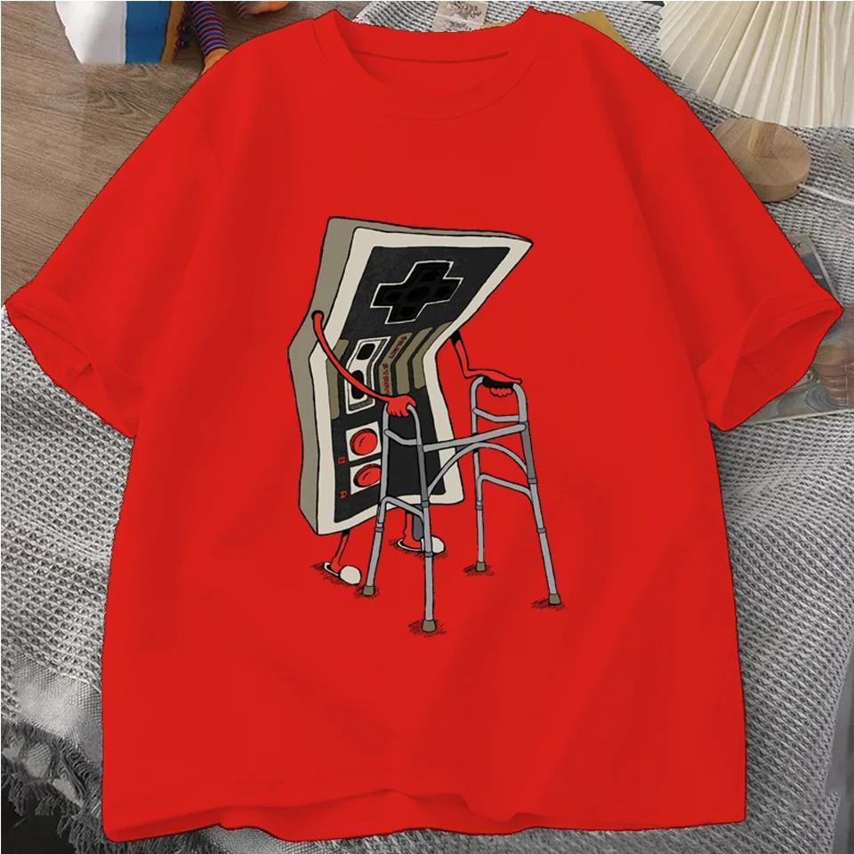 Old School Video Game T Shirt 80s Retro Designer Graphic T-Shirts Streetwear 1Cotton Vintage Tees Oversize Streetwear