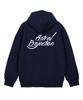 Hand Lettering Oversized Wide Shoulder Hoodie_Navy