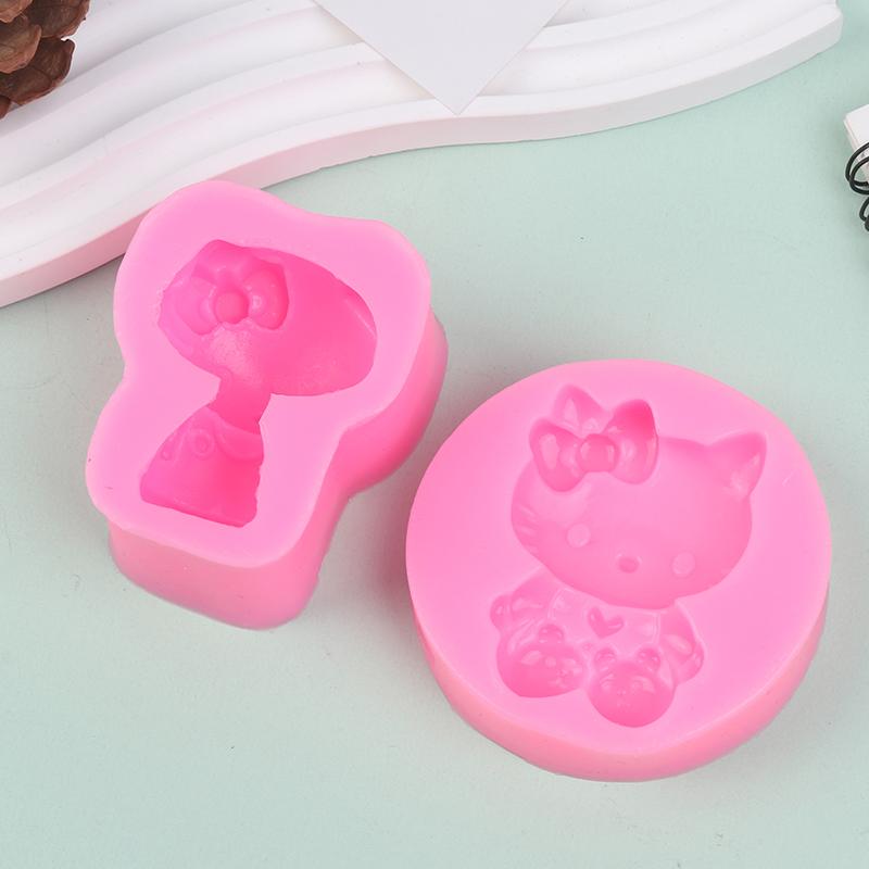 Kreslená Zábavná Kočka Silikonová Forma Roztomilá Fondánová Dortová Dekorativní Čokoládová Forma DIY Aromaterapeutická Sádrová Forma na Svíčky