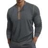 Men's Round Neck Contrasting Long Sleeved Top T-shirt Sweatshirt
