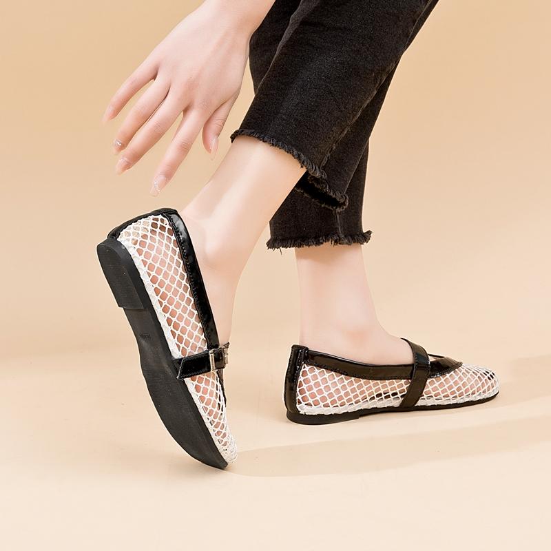 Sandales femme maille plate sandales femme taille maille printemps été chaussures femmes