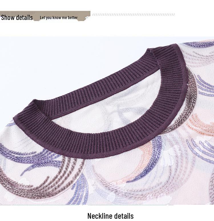 Stylish Ice Silk Summer Top for Petite and Middle-Aged Women