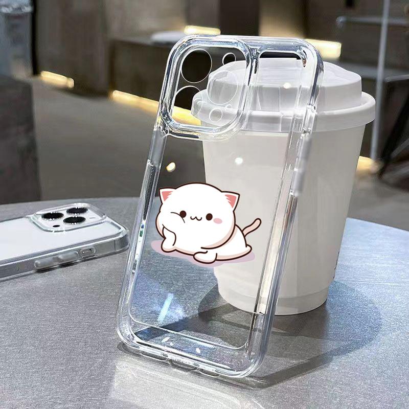 Phone Case For Samsung Galaxy A55 A54 A53 A56 A35 A33 A15 S25 S24 Ultra S23 S21 FE S22 Plus Cute Animal Cat Soft Silicone Cover