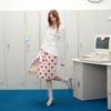 UNIFREE Spring 2026 Asymmetric Shoulder Letter Rhinestone T-shirt
