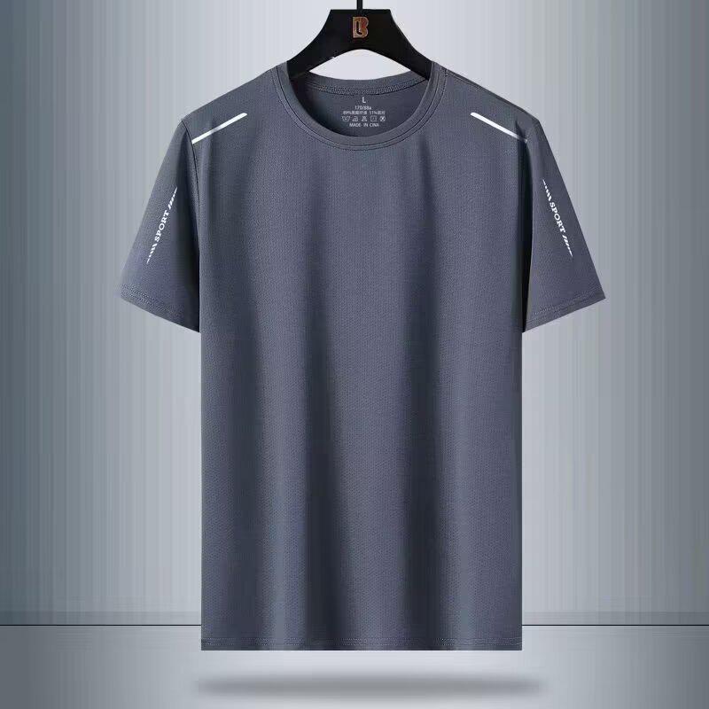 Men's Quick-Dry Ice Silk Mesh T-Shirt - Summer Fitness & Casual Wear