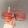 Y2K Decoration Wrapped Shades for Women's Stylish Punk Design Oversize Sunglasses Outdoor Sports Driving Sunglasses