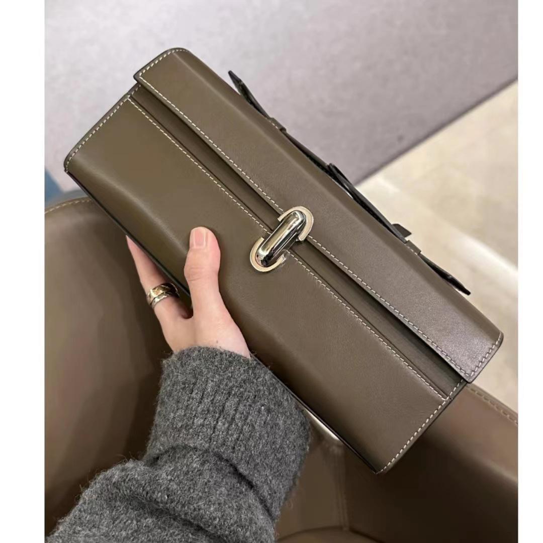 

2023 Сумка-конверт из натуральной кожи, легкая роскошь, французский стиль, для женщин чёрный