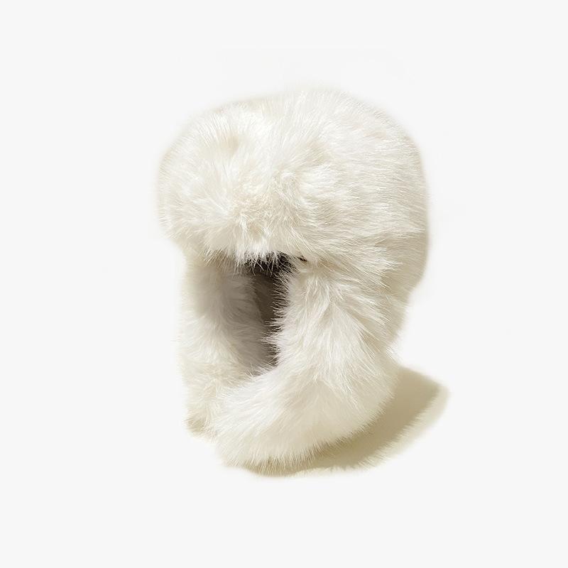 Imitation Mink Velvet Lei Feng Hat for Women In Winter Fluffy Northern Skiing Cold Warm Ear Protection Hat Plus Velvet Plus Thick Hat