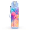 1PC Rainbow Tie Dye Cloud Abstract Print 750ml Color Plastic Sports Water Bottle Leakproof Flip Straw Lid Suitable for Sports Office Home Use