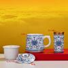 Enamel Color Blue and White Office Cup with Lid Filter Tea Separation Tea Office Cup Exquisite Gift Box Customer Gift