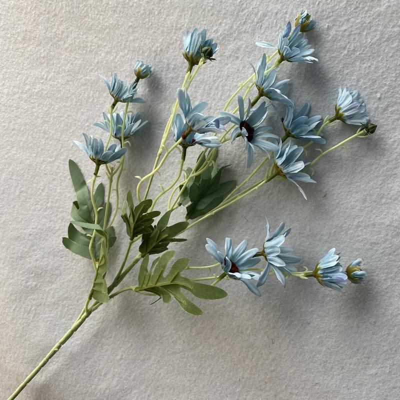 Artificial 3 Head Dahlia Chrysanthemum Bouquet For Wedding Floral Home Decor