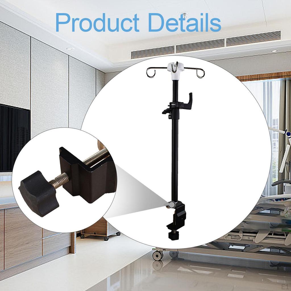 IV Pole Table Clamp Feeding Tube Holder Bed Household Travel Drip Bag Stand
