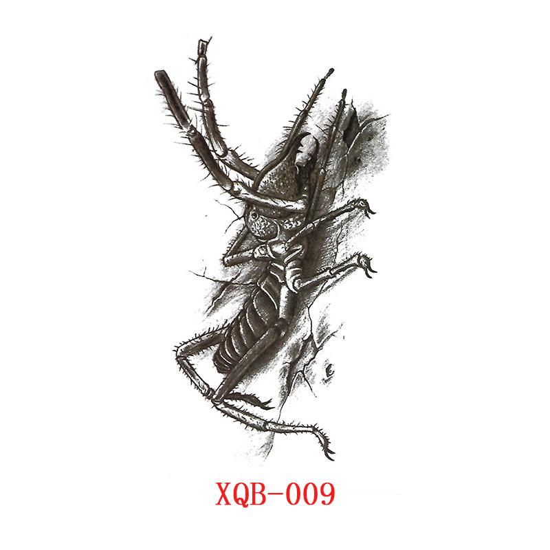 Kleine Ganzarm-Tattoo-Aufkleber, Blumenbuchstaben, Tier-Tattoo-Aufkleber, Schwarze Aufkleber Tattoo