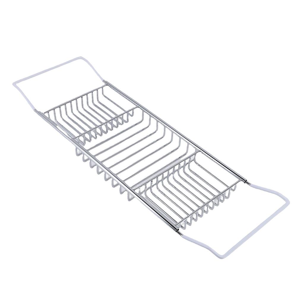 Taca do wanny ze stali nierdzewnej, rozszerzalna taca do wanny prysznicowej, luksusowe akcesoria łazienkowe