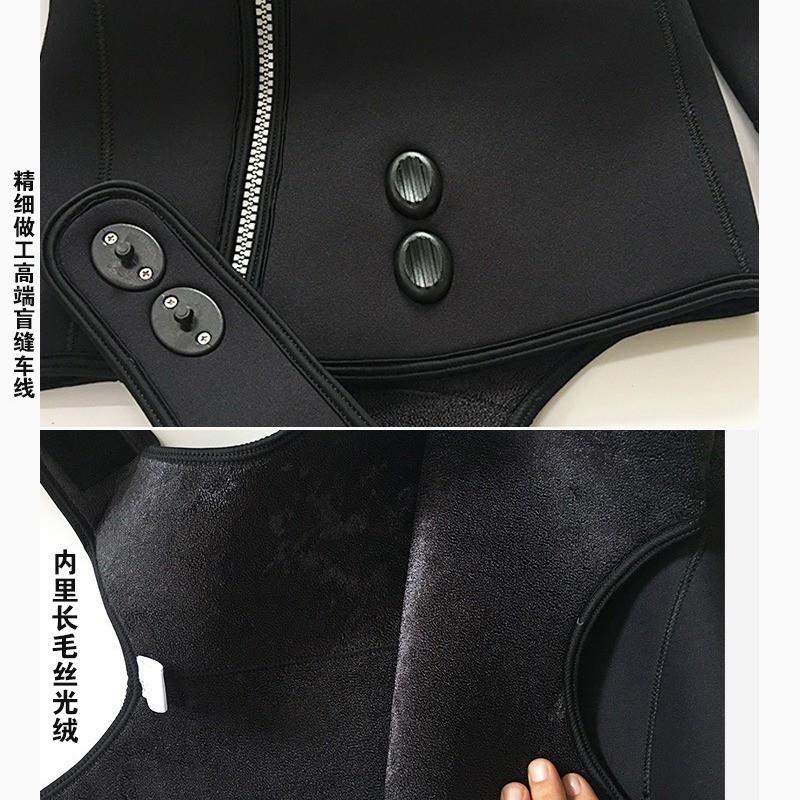 7mm Neoprene Hooded Two-Piece Wetsuit Men Front Zip Thermal Lined Cold Water Diving Spearfishing