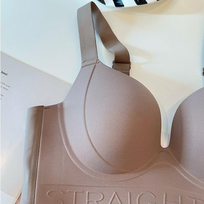 Women's Seamless Tank Top Bra Comfortable Push-Up Bra with Side Gathering Plus Size Bra