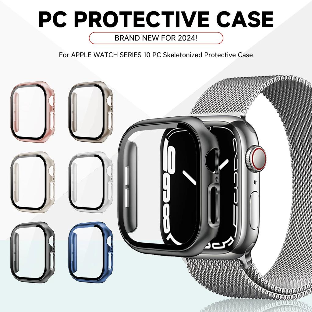 Tempered Glass+Cover For Apple Watch 10 42mm 46mm Matte Hard PC bumper Screen Protector Case iWatch series 10 42/46 Accessories