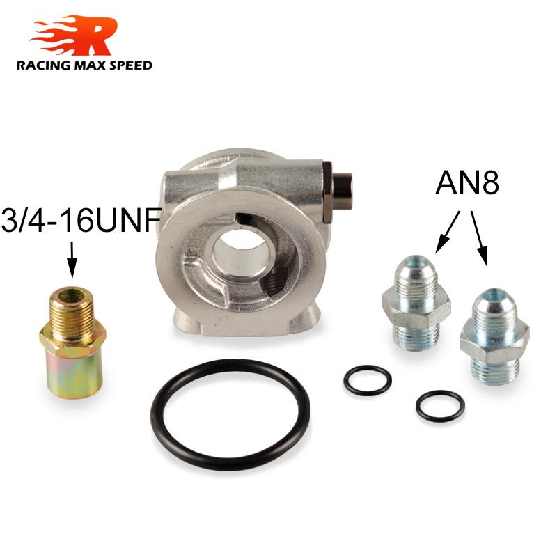 Silver Oil Sandwich Adapter Oil Sandwich Plate with Thermostat 3/4-16 UNF Adapter AN8 AN10 Fittings for choose