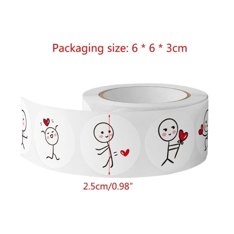 Valentine's Day Heart Figure Stickers Decorative Stickers Labels for Anniversaries Wedding (500Pcs/Roll) Gifts top sale