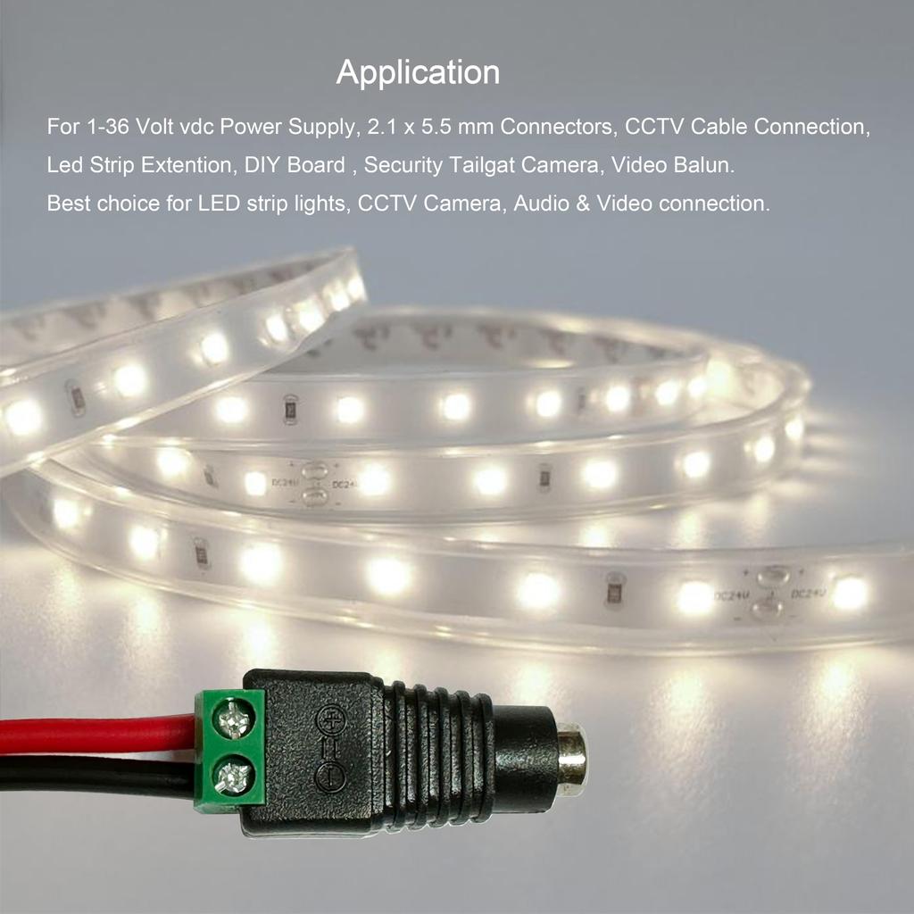 5 Pairs 12V DC Power Connector 5.5mm X 2.1mm DC Power Plug Male and Female DC Connectors for LED Strip CCTV Security Camera
