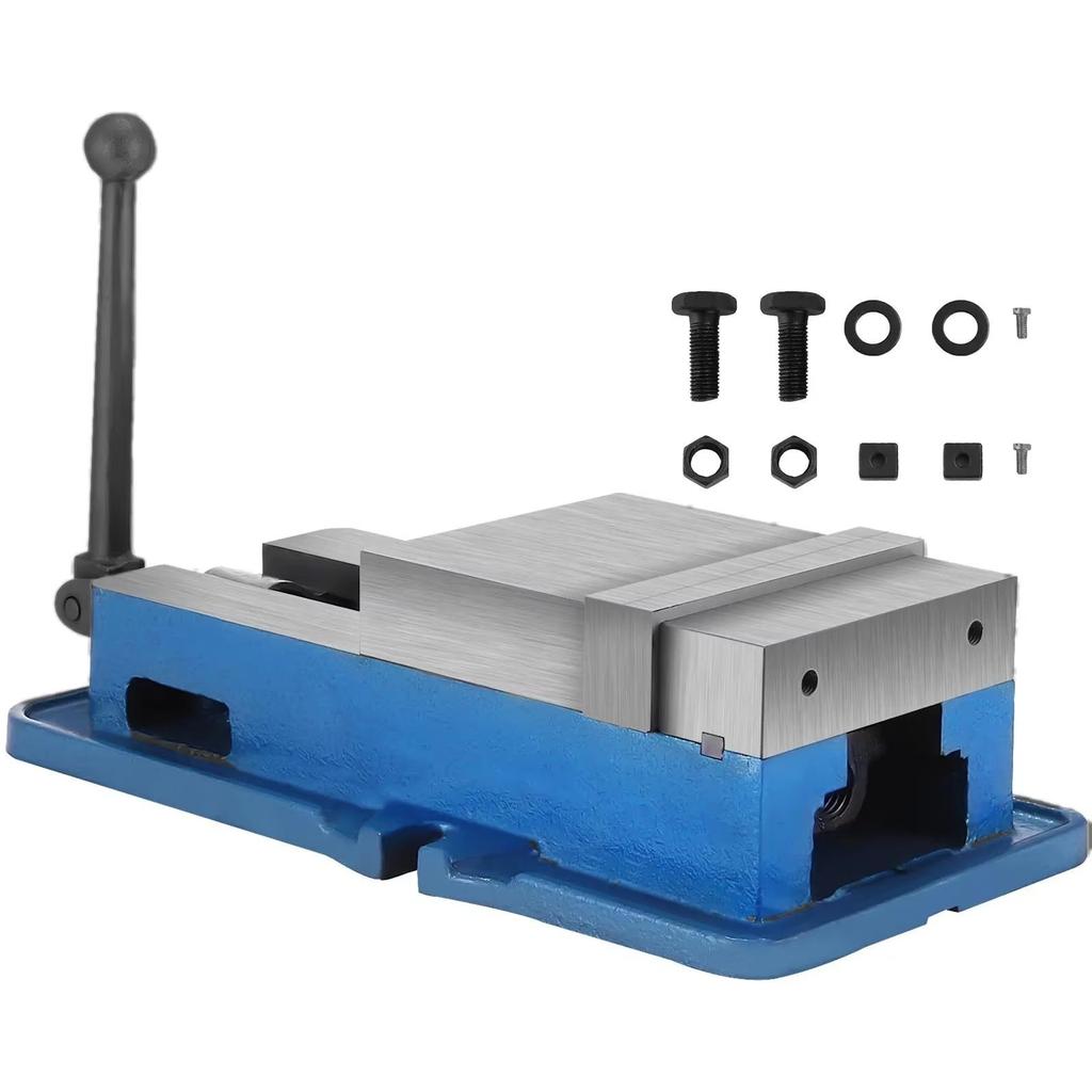 6'' Milling Machine Lockdown Vise Swivel Base Bench Clamp Lock Vise CNC Mill Vice with 360º Swiveling Base CNC Vise