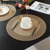 6pcs Golden PVC High-end Round Placemats - Table Insulation Mats for Weddings Christmas Parties Family Kitchen Table