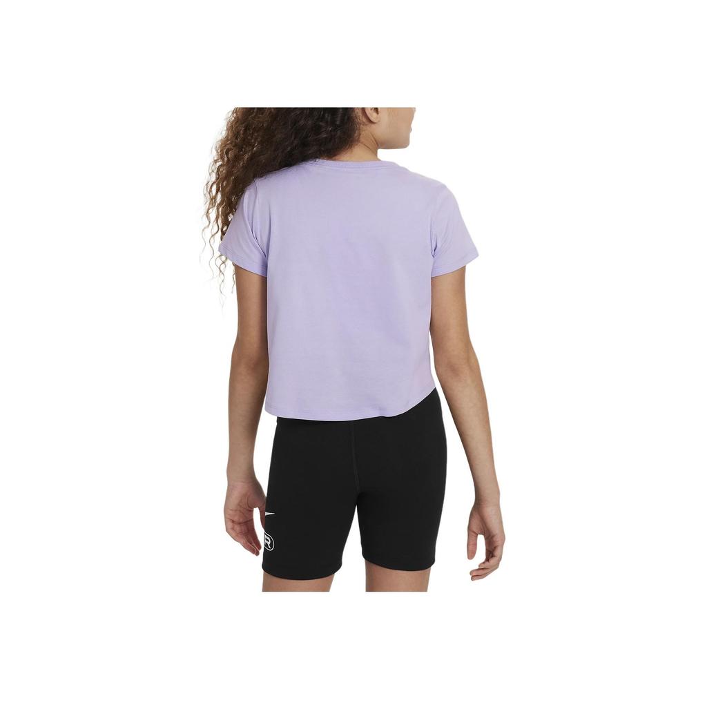 Nike Sportswear Logo Print Crew Neck Casual Short Sleeve T-Shirt Kids tops Purple DA6925-515