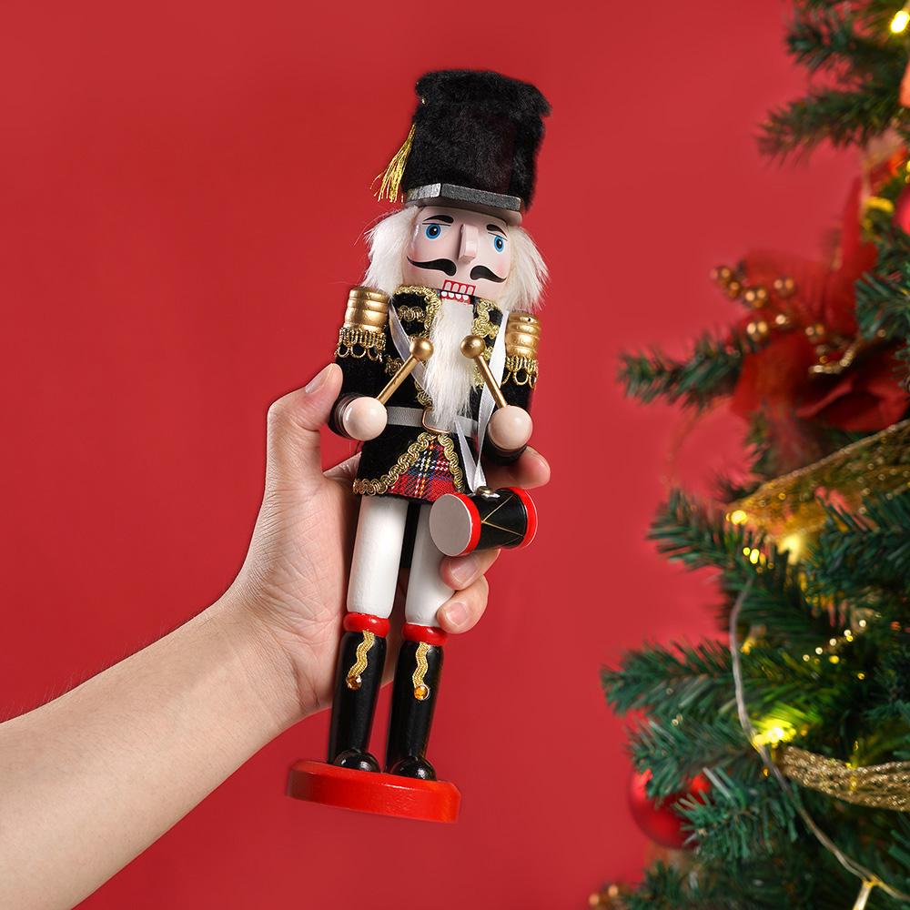 3pcs12inch Wooden Nutcracker Christmas Decor Soldier Traditional Handpainted Decorative Home/Office Christmas Decor In Gift Bo