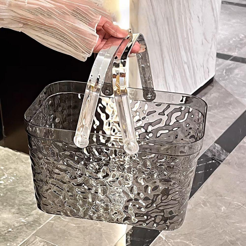 

with Handle Sundries Storage Basket Thickening Shower Basket for Bathroom Dormintory сірий