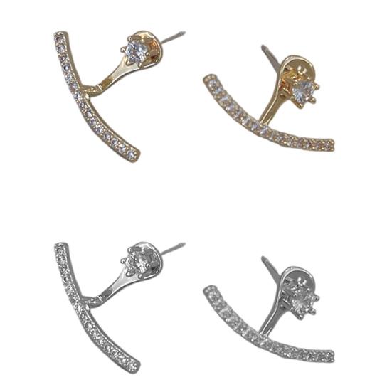 1 Pair Rhinestone Earrings for Women, Cubic Zirconia Stud Earrings, Lightweight Cartilage Helix Earring Jewelry