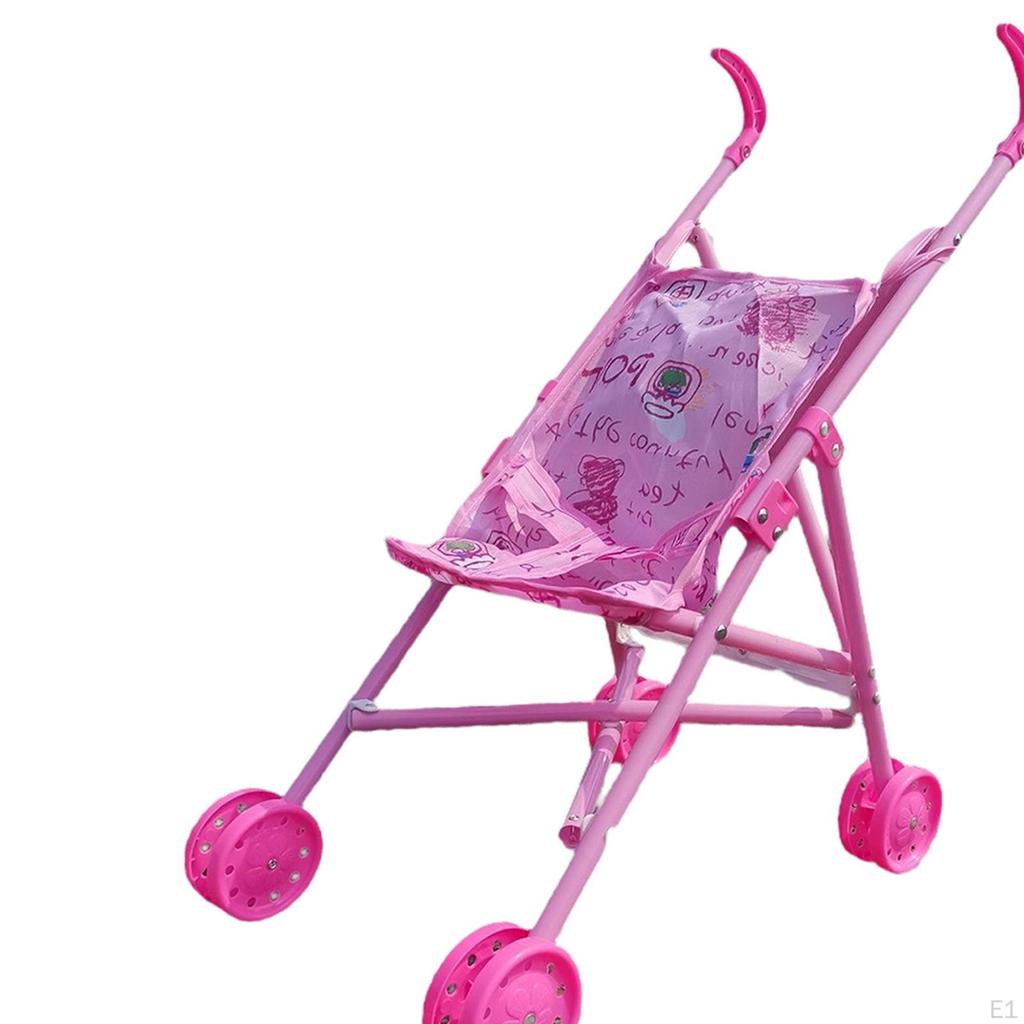 Doll Umbrella Early Development Pram Lovely Decorative Role Play Toy Fold Up and Down for 3 Year Old