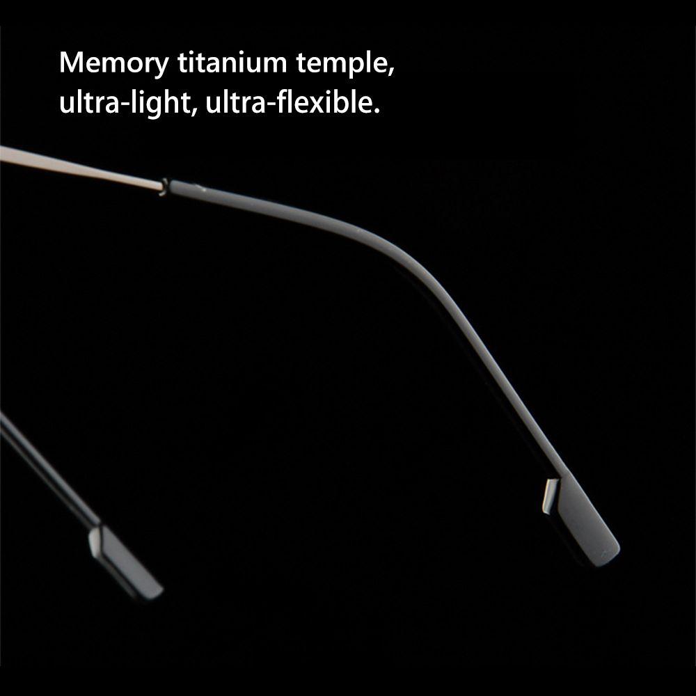 Eyewear Vision Care Flexible Presbyopic Eyeglasses Rimless Reading Glasses Memory Titanium
