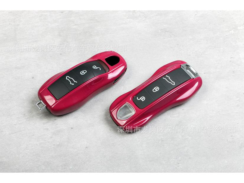 Porsche Starlight Ruby Red Key Shell for Macan, Cayenne, Panamera, 718