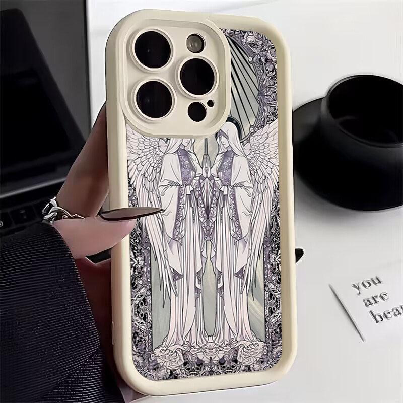 

Vintage Cupid Angel Print Pattern Design Protective Cover for iPhone 17 16 15 14 13 12 11 16E Series Pro Max Plus iphone 12 Pro
