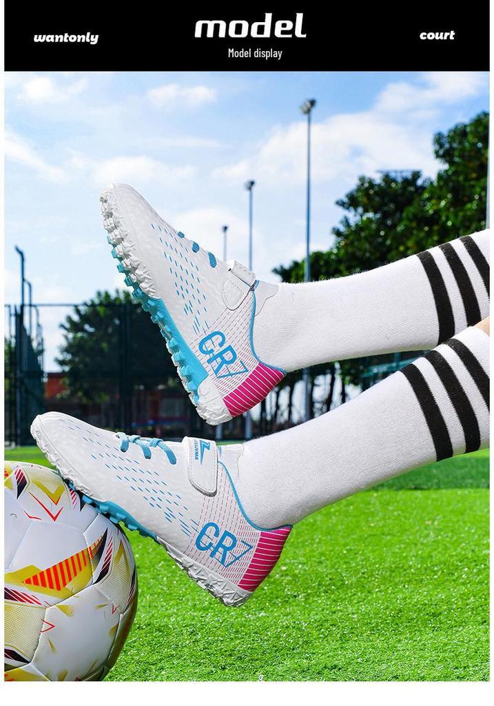 Chaussures de Football Cross New Falcon pour Enfants à Velcro, Crampons Longs Homme, Entraînement Femme, Compétition Pro Jeunesse
