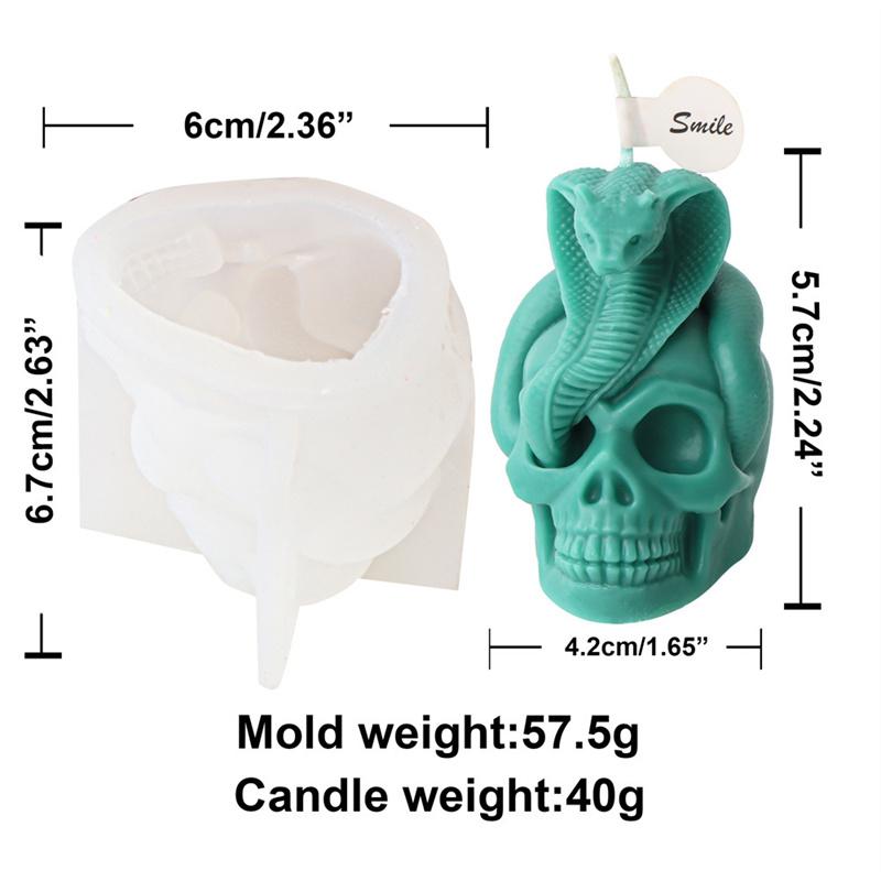 

3D Череп Змея Силиконовая Форма для Свечей DIY Мыло Ручной Работы Гипс Ремесла Смола Форма Хэллоуин Дом Ужасов Декор Стола Форма для Свечей