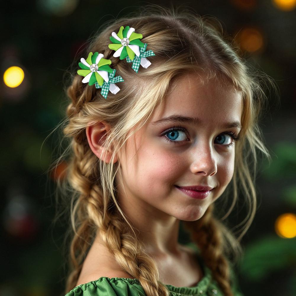 2Pcs New Windmill Hair Clips For Girls Sweet Ribbon Bow Hairpins Children Side Bangs Barrette Daily Headwear Hair Accessories