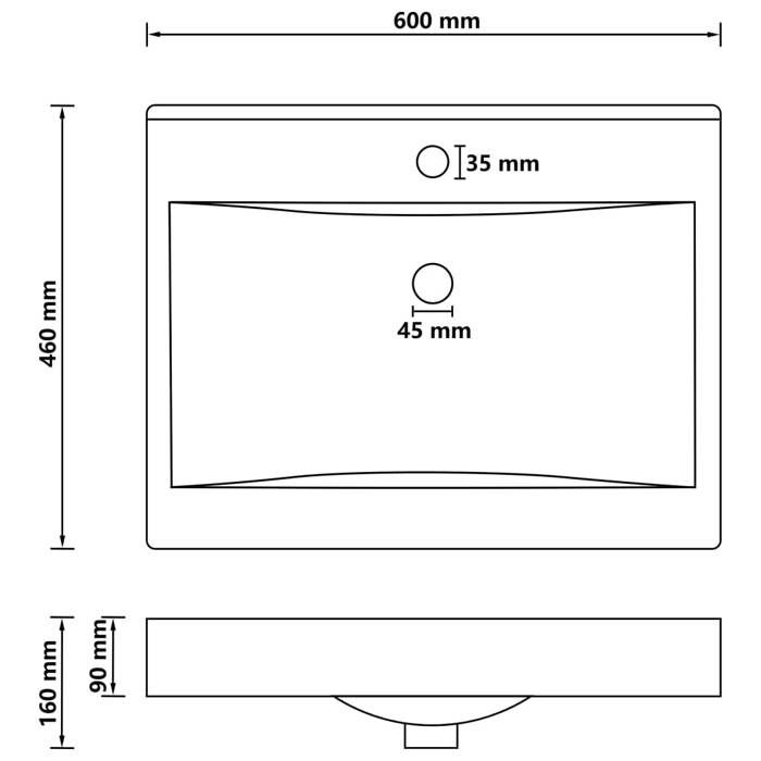 VidaXL Lavabo avec Trou de Robinet Vasque à Poser de Toilette Lave-mains de Salle de Bain Cuisine Maison Intérieur Bleu 147022