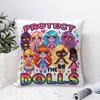Protect The Dolls Pillowcase Polyester Cushion Cover Decorations Throw Pillow Case Cover Sofa Dropshipping 4545cm