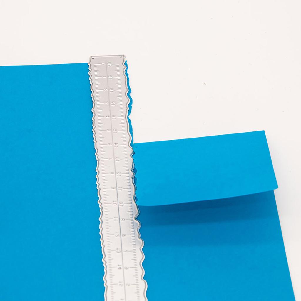 3Pcs 8.54" Aço Carbono Metal Papel Rasgando Régua Bordas Irregulares Régua De Corte De Papel Borda Ondulada Ferramenta De Medição Para Escola Escritório Cartão Fazendo Artesanato DIY