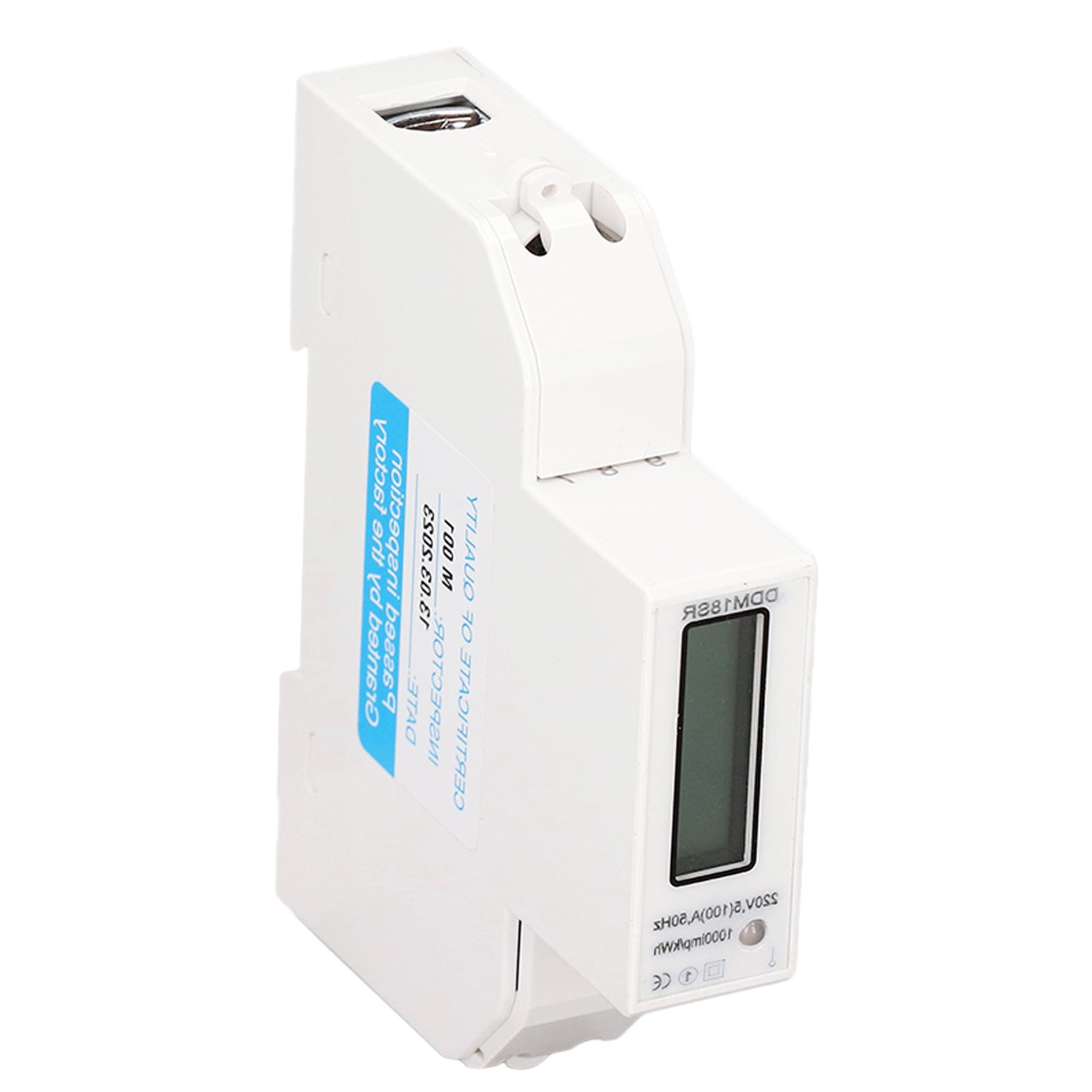 

DC220V Electric Energy Meter LCD Display IP51 Waterproof Remote RS485 Single Phase Electricity Usage Monitor 5‑100A