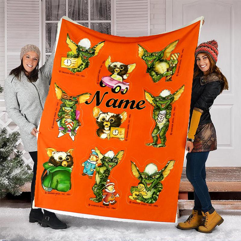 Personalized Custom Name Blanket - Gremlins Print Design,Blanket for Sofa,Bed,Travel,Camping - Soft and Warm, Great Gift