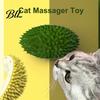 Cat Grooming Brush Self Groomer Wall Corner Durian Shape Face Massager Hair Remover Toy for Indoor Long Short Fur Cats Boredom Relief