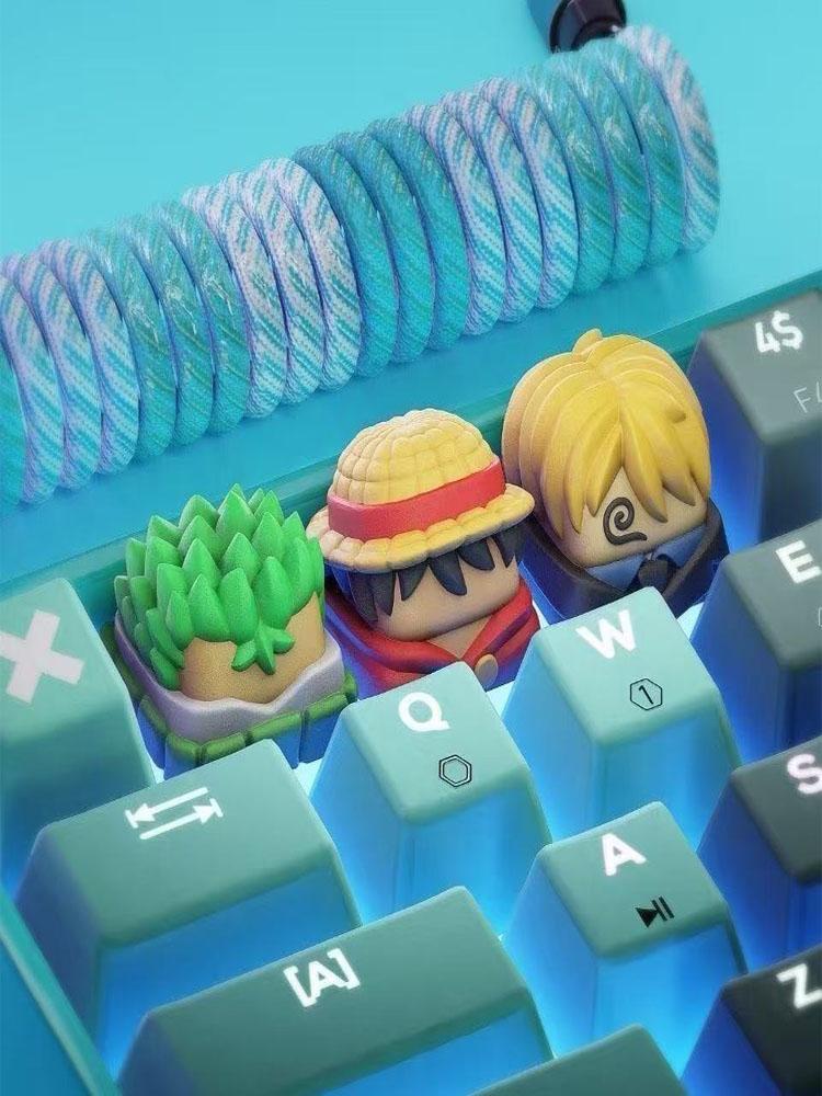 Figurka One Piece Trafalgar D. Zákon o vodě Edward Newgate DIY Keycap Roztomilý Kreslený Kříž Mechanická Klávesnice ESC Základní Keycap Dárek
