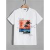 Vintage Palm Car Visual Effect Graphic T-Shirt,Soft Breathable & Fade-Resistant, Classic Fit for Daily Casual Wear