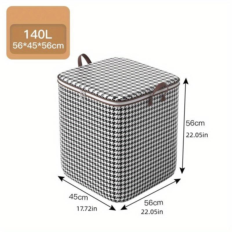 Houndstooth Quilt Storage Bag, Household Quilt Bag, Waterproof & Moisture-proof Packing Bag Large Capacity Clothes Storage Box