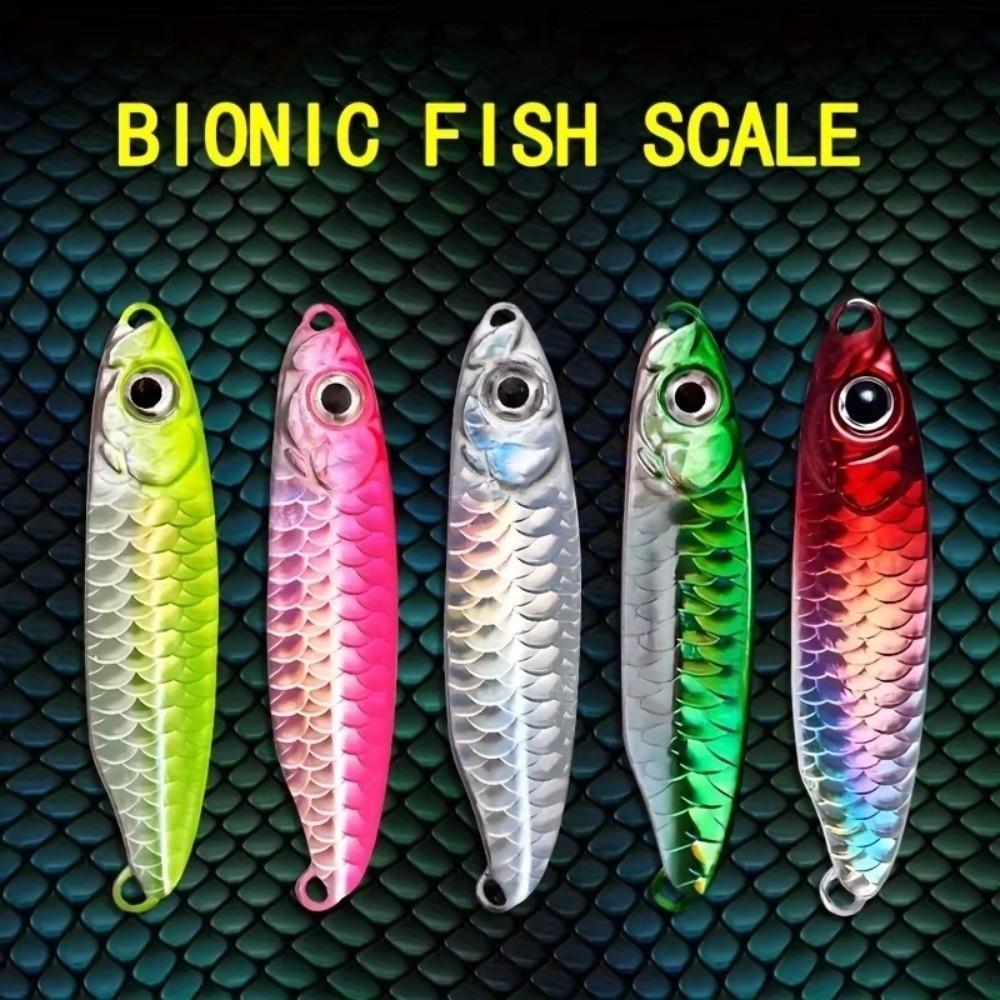 8Pcs Set Sharp Hooks Metal Fishing Lure 3D Eyes Design Metal Jig Spoon Saltwater Fishing