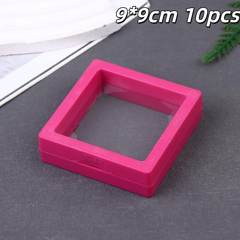 10Pcs Transparent Floating Display Box Plastic Film Jewelry Packaging Box Jewelry Necklace Ring And Collectible Storage Box