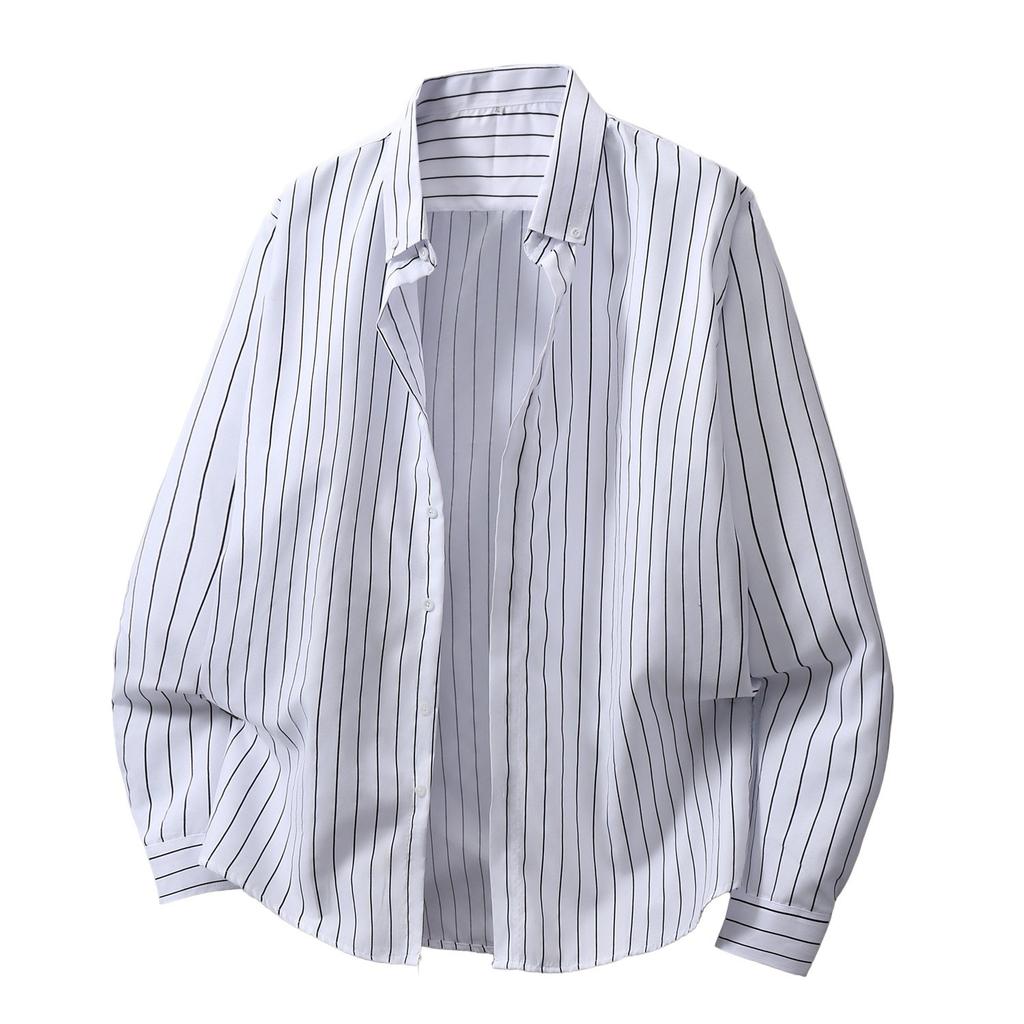 Men S Loose Striped Long Sleeve Casual Shirt